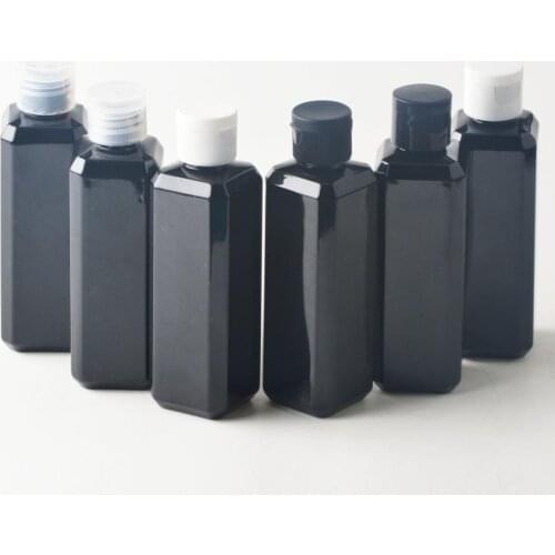 100ML Black Square Flip Dispensing Plastic Empty PET Lotion Bottle 20PCS/LOT