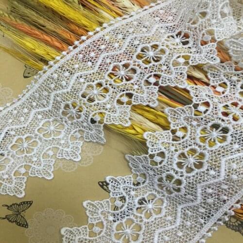 15Yards Guipure Lace Fabrics 8cm Polyester Lace Trim Water Soluble Lace Embroidered Dress Accessory DIY Handmade Lace Ribbon