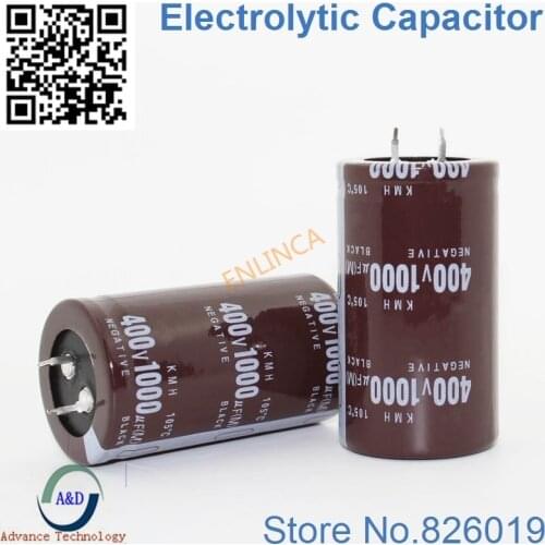 2pcs/lot 400v 1000uf Radial DIP Aluminum Electrolytic Capacitors size 35*60 1000uf 400v Tolerance 20