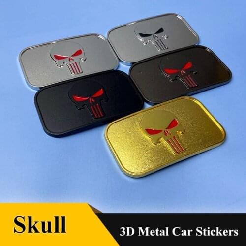 1pcs Punisher Body Badge 3D Skull Sticker Metal Auto Emblem For The Whole Body QX80 FX35 G25 Q70 Qx60 Car styling Accessories