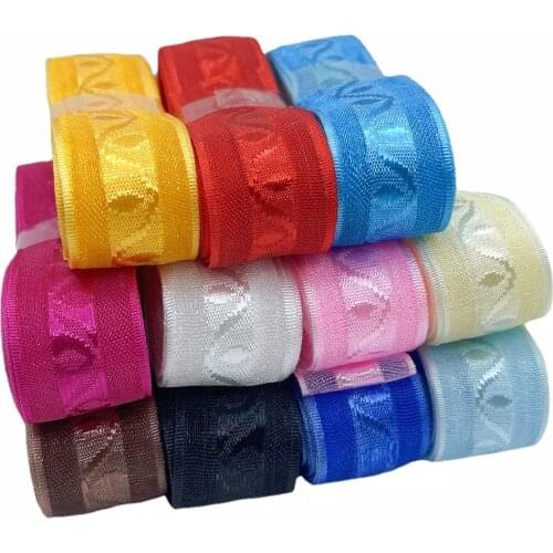 White color 20mm jacquard organza ribbon colored pretty series gift wrap ribbons