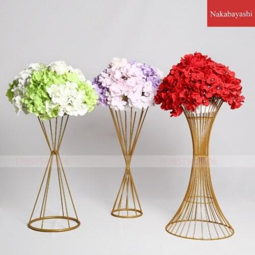 70/60CM/50CM Flower Vases Gold/ White Flower Stands Metal Road Lead Wedding Centerpiece Flowers Rack For Event Party Decoration