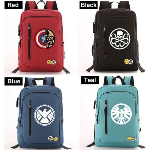 Agent of Shield Backpack Bag Zipper Pocket Bag Men Women BookBag Student School Travel Laptop Bag Mochila Badge