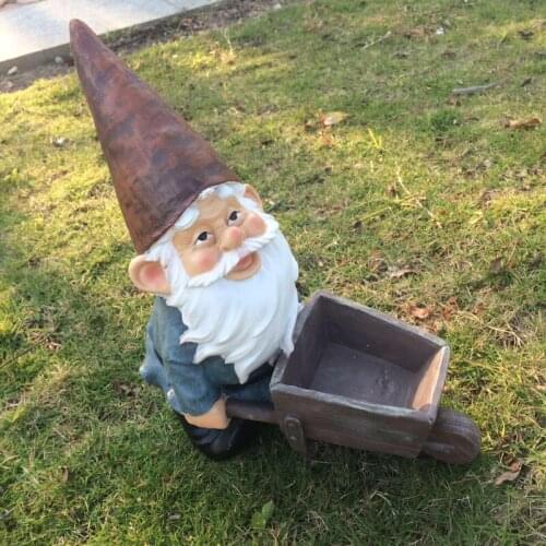 American Country Elf Dwarf Cart Micro Landscape Garden Resin Sculpture Home Farm Adornment