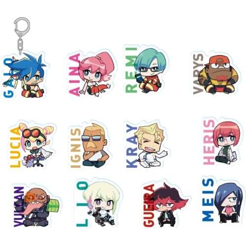 Anime PROMARE Galo Thymos Aina Ardebit Remi Puguna Pendant Acrylic Keychain Bag Charm Keyring Cosplay Cartoon Christmas Gifts