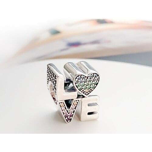 Authentic 925 Sterling Silver Beads Creative And Colorful Love Fashion Beads Fit Original Pandora Bracelet For Women Diy Jewelry