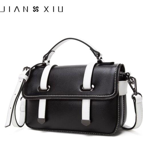 JIANXIU Brand Women Pu Leather Handbag Female Luxury Top-hand Tote Bag Belt Double Zipper Design 2021 Shoulder Messenger Bags