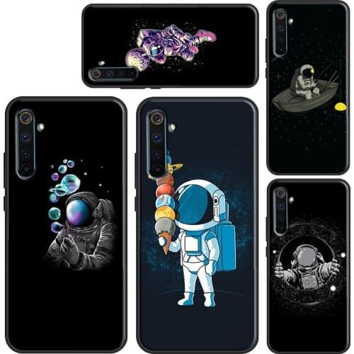 Space Starry Sky Moon astronaut Case For OPPO Realme 8 Pro 6 7 Q3 Pro C3 C11 C15 C21 GT OnePlus 8 Pro 9 Pro 7T 8T 9R Cover