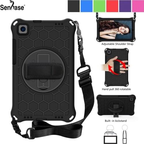 For Samsung Galaxy Tab A 8.0 2019 SM-T290 SM-T295 Case EVA Kids Safe Shockproof Rotable Hand Shoulder Strap Stand Tablet Cover