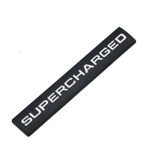 Black Metal Supercharged Auto Trunk Emblems Badge Decals Sticker Car Accessories