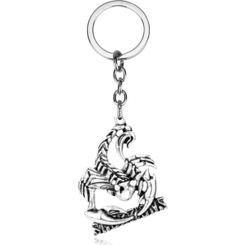 Dongsheng Rock Band Scorpions Keychain Metal Scorpion Key Ring Holder Car Bag Chaveiro Key Chain Pendant Men Christmas Gift