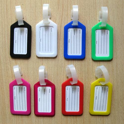 Travel Luggage Baggage Suitcase Address Tags Label Holder Plastic Portable Pet identification card Phone number lost dog +B