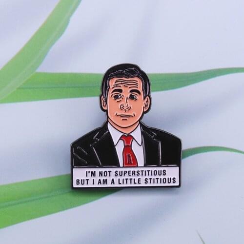 Michael Enamel Pin The Office fictional character brooch
