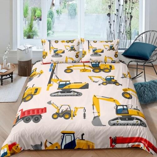 180x200 Car Bedding Set for Kids Bedroom Decor King Duvet Cover Set Single Bed Sheet Boy Home Children Bed Linen Cover Quilt