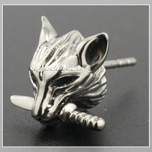 Cool 316L Stainless Steel Wolf Stud Earrings G003
