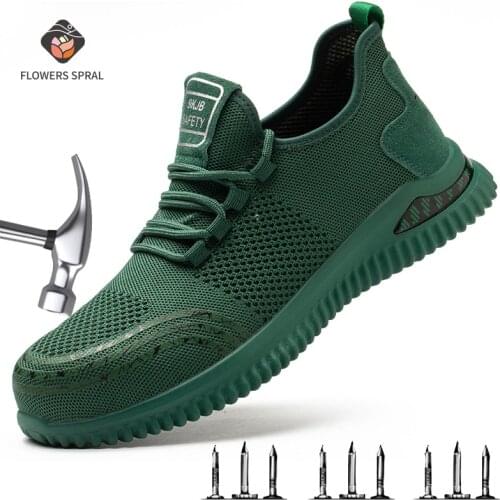 Men Outdoor Steel Work Boots Toe Cap High Quality Breathable Anti-Piercing Work Shoes Male Safety Shoes 36-48 Yards