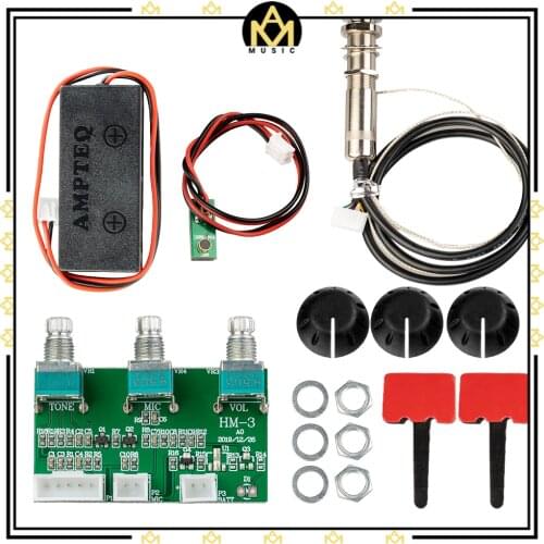 Guitar Pickup Circuit Board Set Sound Hole Paste Type Pickup Endpin Pickup Piezo Guitar Equalizer Set W/ Knobs & Screws