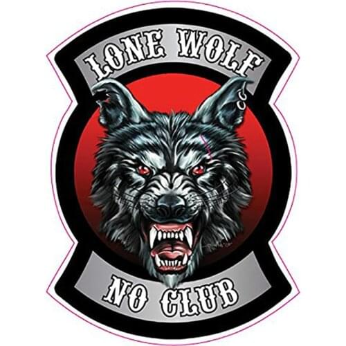 Lone Wolf No Club Sticker Funny Auto Sticker Decals Car Styling Sticker Motorcycle Car Decal Accessories