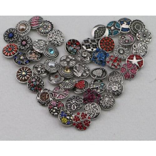Wholesale 30pcs/lot High quality mix rhinestone styles 18mm 20mm button snap jewelry interchangeable diy snap button charm