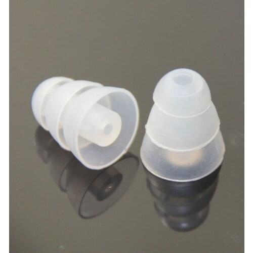 Poyatu Triple Flange Eartips for Shure Se215 SE535 SE315 420 425 530 Westone In-Ear Headphones Earbuds Transparent Large size