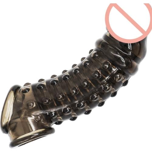 Condoms With Spikes For Dildo Extender Reusable Penis Sleeve Penis Enlargement Condom For Male And Female Masturbation