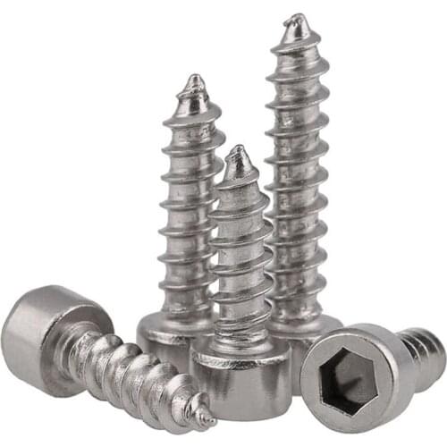 Cup Head Screw Hex Drive A2 Stainless Self Tapping Screws M2 2.5 3 3.5 4 5 6