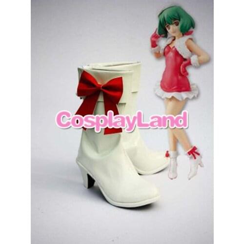 Customize Boots Macorss Frontier Cosplay Ranka Lee White Coplay Shoes Cosplay Costume Anime Party Shoes