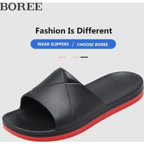 Men Slippers Summer Beach Shoes Men Hotel Slippers Indoor Anti-slip Bathroom Slippers Unisex House Shoes Black Platform Shoes