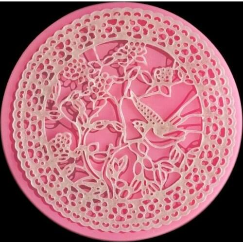 Silicone Mold Dove Lace Flower DIY Decorative Coaster Ornaments Fondant Candle 3d Wall Panel Plaster Soft Pottery Epoxy Mold
