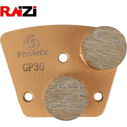 Raizi Soft 30 grit trapezoid concrete diamond grinding plate Diamatic floor grinder 3 M6 Holes abrasive grinding disc tools