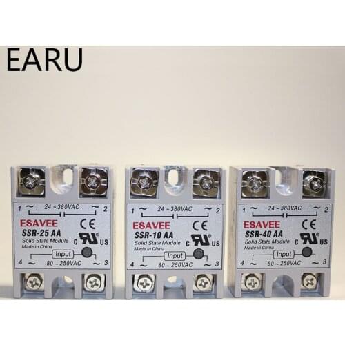 Solid State Relay SSR-10AA/25AA/40AA 10A 25A 40A Actually 80-250V AC TO 24-380V AC SSR 10AA 25AA 40AA Relay Solid State