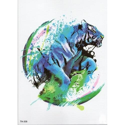 Waterproof Temporary Tattoo Sticker Samll Arm Sleeve Tattoo Fox Tiger Animal Full Flower Tatoo Body Art Tattoo