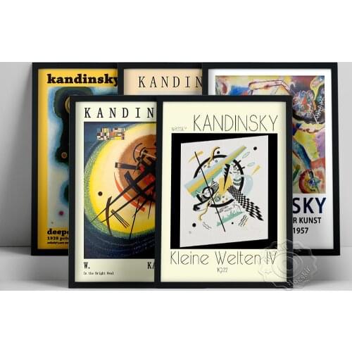 Wassily Kandinsky Art Mild Tension Poster, Abstract Geometric Wall Art, Kandinsky Vintage Color Oil Painting, Living Room Decor