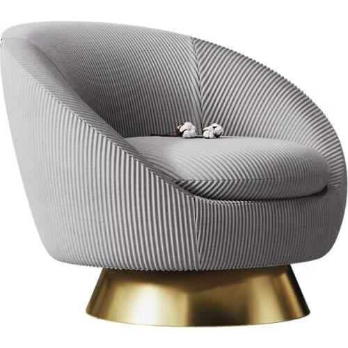 ChinaFurniture processing and production factory modern light luxury fabric single sofa with stainless steel foot