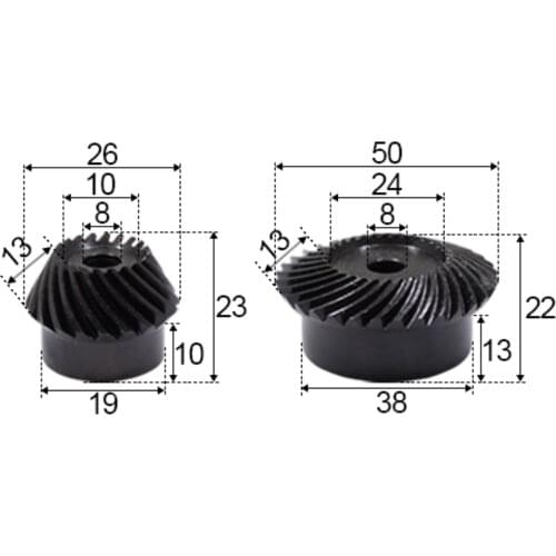 1.5M-16 / 32Teeths 1: 2 Ration Precision Spiral Bevel Gear Spiral Bevel Gear