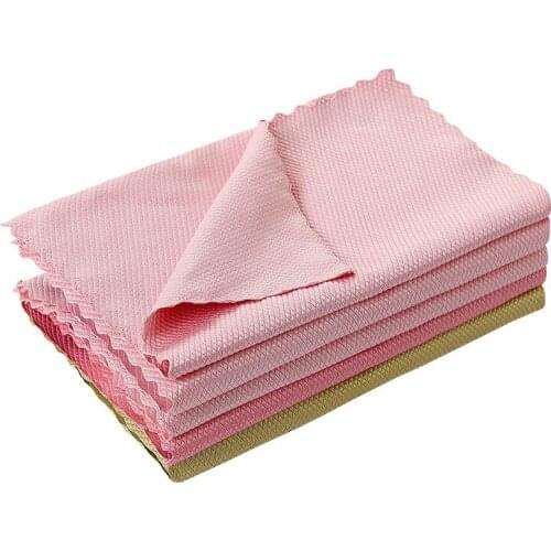 1Set/5 Pcs Kitchen Towel Cleaning Cloth For Window Glass Car Floor Rags Bowl Dish Ceramic Tile Wipe Duster Home Cleaning Tool