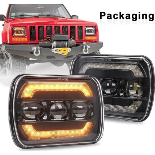 110W 5X7 Inch Led Headlights 7X6 Inch Hi/Low Sealed Beam Headlamp for Jeep Wrangler Cherokee Toyota H6054 H5054