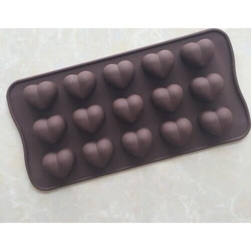 15 Even Heart Silicone Chocolate Mold Ice Grid Mold Easily Removable Mould XG011
