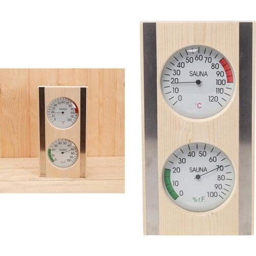 Sauna Thermometer&Hygrometer 2 in 1 Wood Hygrothermograph Sauna Room Accessories