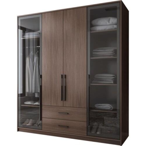 2021 Hot Sale Modern Design Bedroom Furniture Glass Door Wardrobe