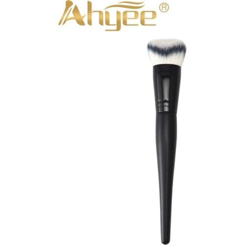 Ahyee 1Pcs Double Face Foundation Brush New Professional Liquid Powder Synthetic Hair Black Wood Handle Makeup Tools