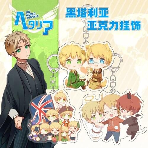 Anime Axis Power Hetalia APH Arthur Kirkland Acrylic Pendant Figure Keychain Keyring Collection Model Toy Gifts Cosplay