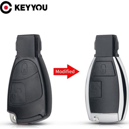 KEYYOU For Mercedes Benz MB CLS C E S W124 W202 Modified Smart Key Case Cover New Rreplacement 2 Buttons