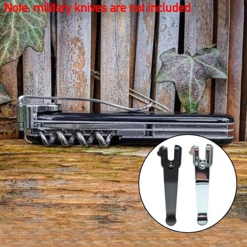 Black Silver Steel Non-rust Folding Pocket Back Knife Tool Clip Back Replaceable Accessories Clip DIY Back Alloy Part