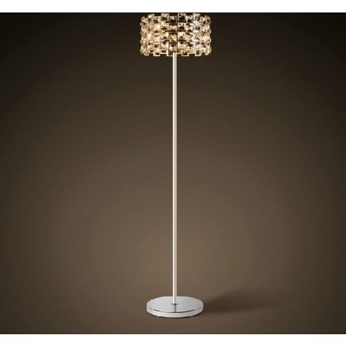European Style Modern k9 Crystal Floor Lamp Creative Loft Long Arm Floor Lamp Bedroom Luxury Crystal Floor Lamp
