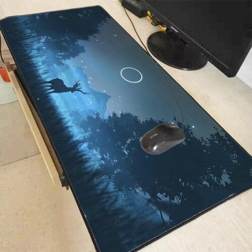 Forest Night Moon Gaming Mouse Pad Computer Gamer Mousepad Large Game Rubber No-slip Mouse Mat Anime Big Mause Pad for PC Laptop