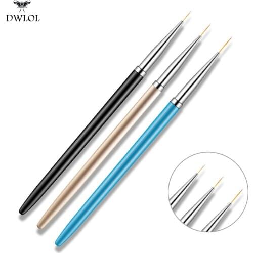 Nail Art Line Painting Brush 3pcs/set DIY Acrylic UV Gel Brushes Drawing Flower Line Grid Manicure Tools