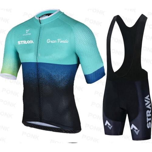 Team STRAVA Cycling Jersey 2019 Mens Short Jersey ropa ciclismo hombre ciclismo Cycling Clothes Set Bike Wear 19D Gel Pad