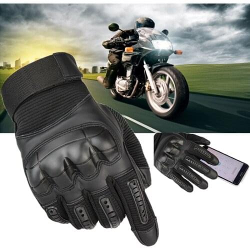 1pair Touching Screen Leather Motorcycle Gloves Motocross Gloves Tactical Gear Moto Biker Racing Hard Knuckle Full Finger Gloves