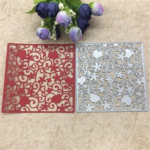 Square lace flower Metal Cutting Dies Stencil Scrapbooking Photo Album Card Paper Embossing Craft DIY Dies Cut